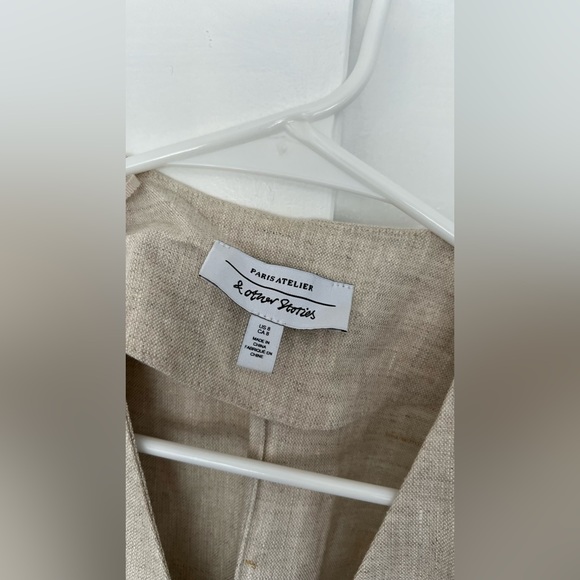 & Other Stories Tailored Linen Belted Mini Dress - Picture 4 of 5